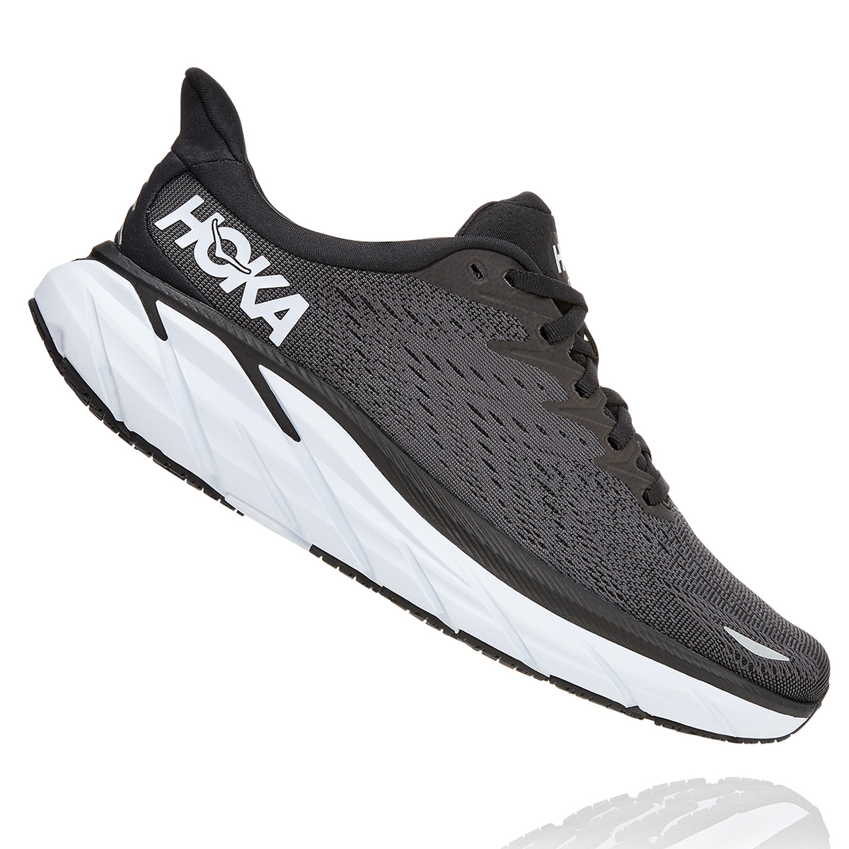Hoka One One Clifton 8 in Black Womens Shoes Trainers Low-top trainers 