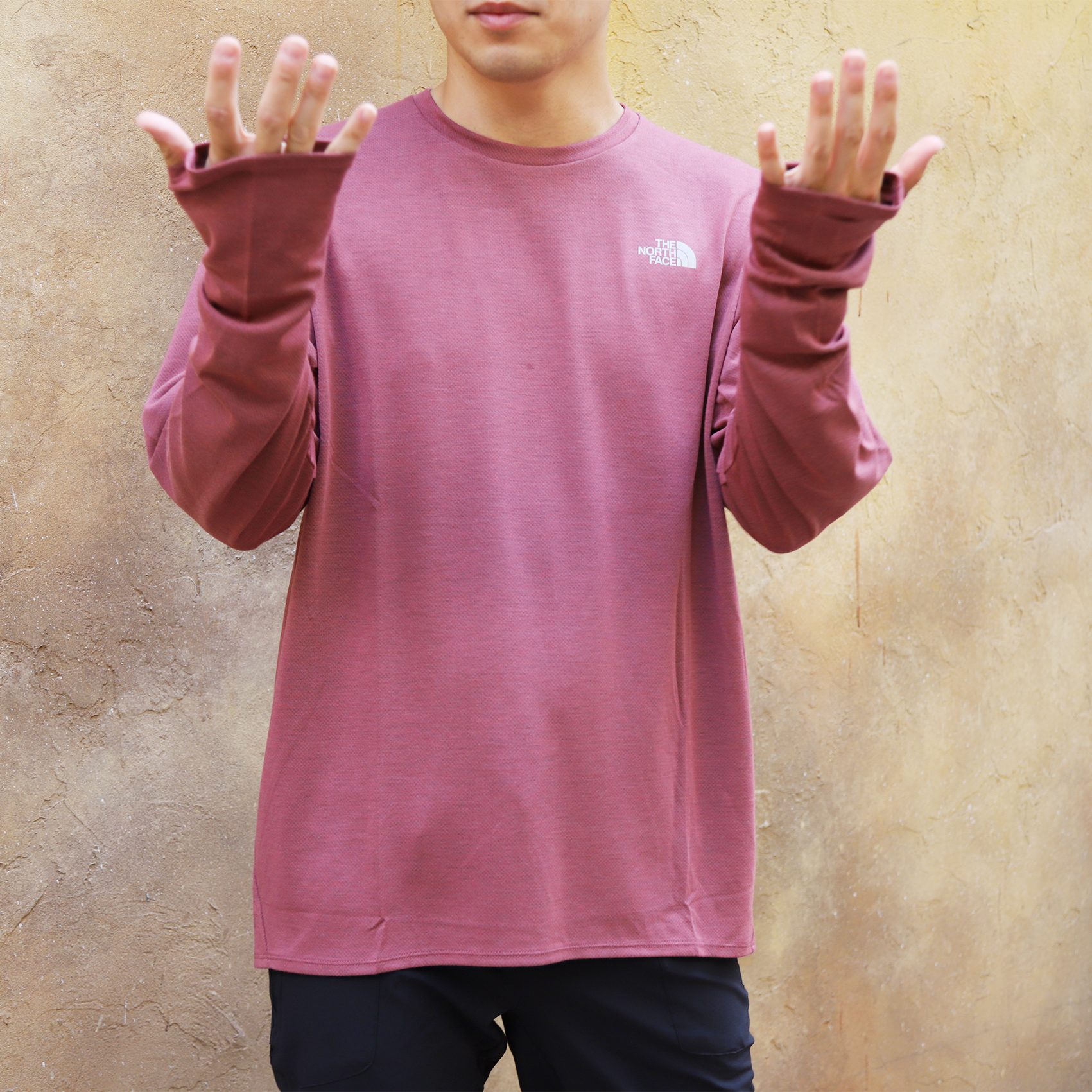 SteP RUNNING ONLINE / The North Face ロングスリーブGTDウールクルーシャツ L/S GTD WOOL CREW  NT82278-PS (グリーン) メンズ 【22FW】